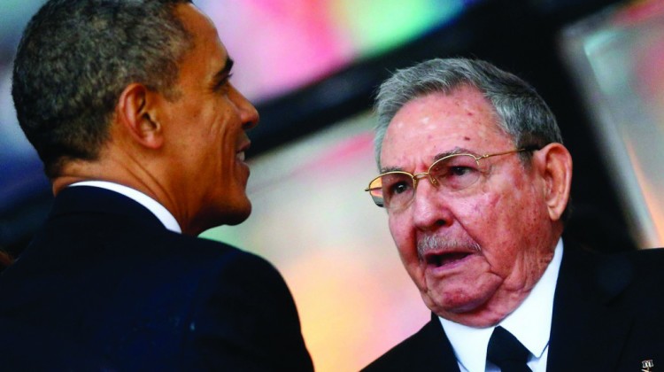 Os presidentes Barack Obama e Raúl Castro.