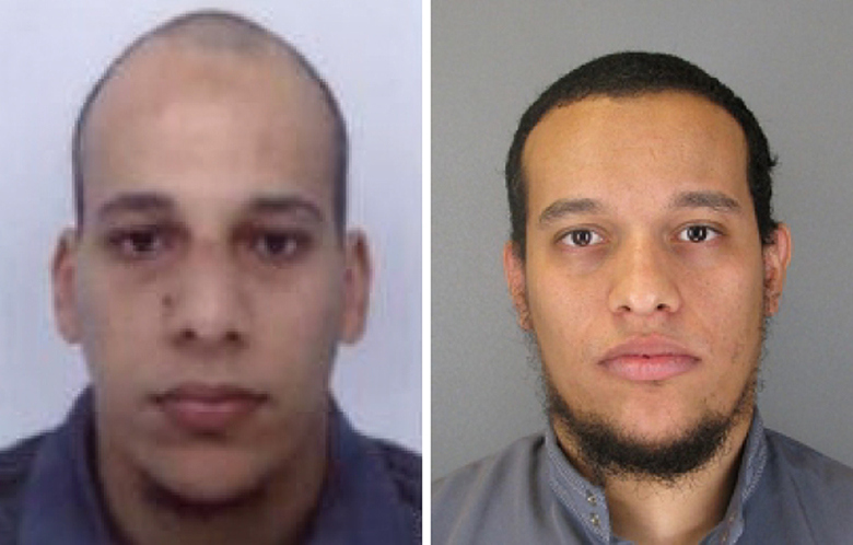 Os principais suspeitos do ataque, os irmãos Said Kouachi e Cherif Kouachi, de 32 e 34 anos