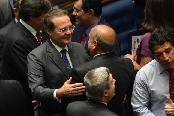 Renan Calheiros (PMDB/AL) é eleito para o segundo mandato a frente do SenadoAntônio Cruz/Agência Brasil